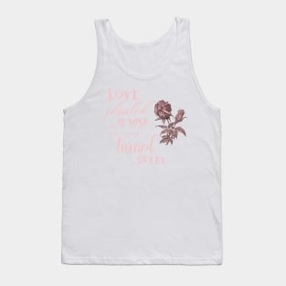 Rose Flower Vintage Illustration with Quote Tank Top